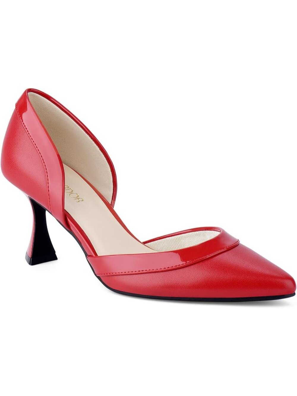 Women's Red Low Heels Pointed Closed Toe Comfortable Stiletto Party Pumps Shoes